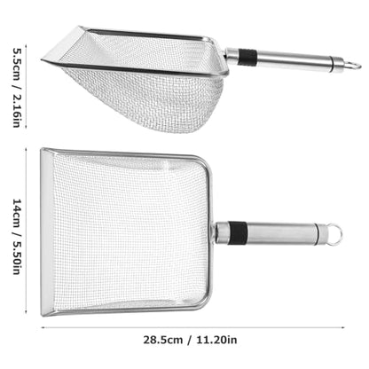 Kisangel Stainless Steel Cat Litter Scoop 11.22 Inch Mesh Sifter Metal Litter Box Scooper for Fast Clumping Waste Removal Non-Stick Surface 1 Pack for Home and Pet Store Use