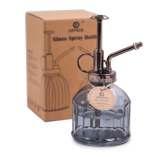 OFFIDIX Glass Plant Spray Bottle Plants Mister for Inside Small Watering Can for Indoor House Vintage Plant Spritzer Succulent Watering Sprayer Bottle - color: E-grey