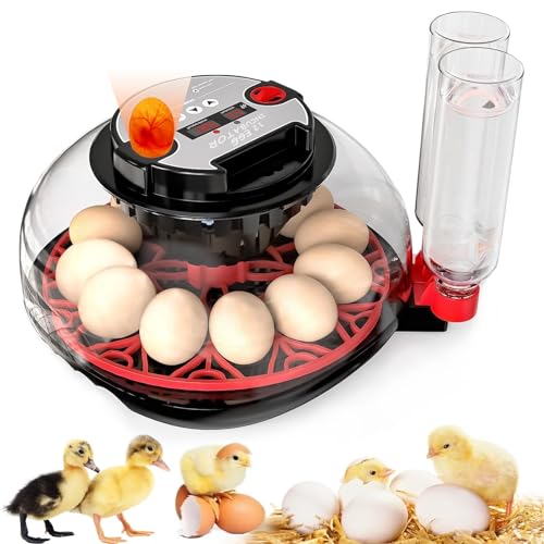 Incubator with Automatic Egg Turning and Humidity Control, Incubators for Hatching Eggs, Chicken, Ducks, Goose, Pigeon, Quail, Parrot Incubator for Farm, Lab, Science Classroom, Home - color: Black