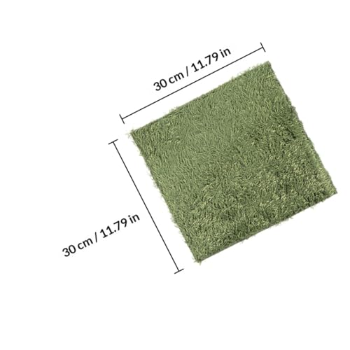 2pcs Green Moss Carpets for Reptiles Amphibians and Tortoises Moisturizing Fake Lawn Mats for Terrariums Easy to Use Cuttable Double-Sided Water Absorbent
