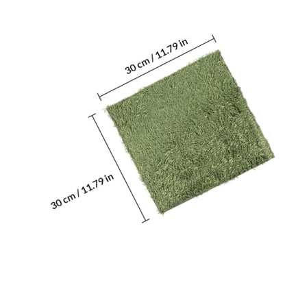 2pcs Green Moss Carpets for Reptiles Amphibians and Tortoises Moisturizing Fake Lawn Mats for Terrariums Easy to Use Cuttable Double-Sided Water Absorbent
