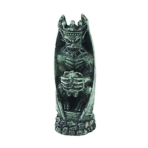 Bearded Dragon Tank Devil Decorations Aquarium Fish Reptile Turtle Lizard Tanks Terrarium Skull Halloween Décor Ornament Pet - color: Devil Green