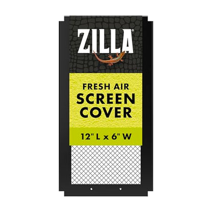 Zilla Fresh Air Screen Cover, Secure and Durable Metal Mesh Cover for Reptile Terrariums, 12 x 6 Inches - size: 12" x 6"