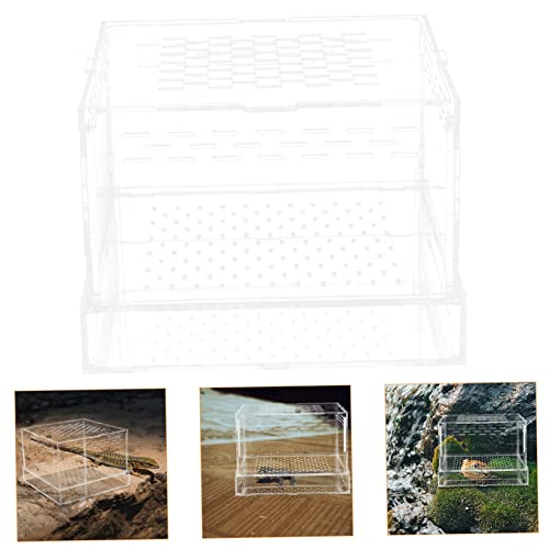 Totority Feeding Enclosure for Spider Scorpion and Gecko Lightweight Breeding Box Lid for Easy Observation and Maintenance Reptile Habitat Container