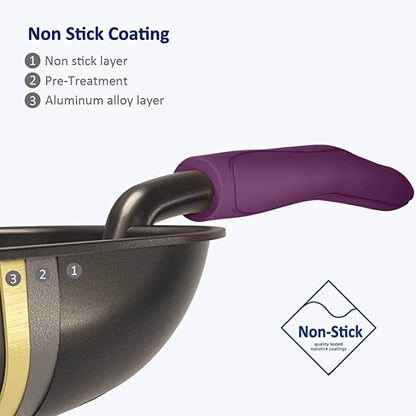 WePet Cat Litter Scoop, Non-Stick Plated Aluminum Alloy Sifter, Kitty Durable Metal Scooper, Deep Shovel, Long Handle, Kitten Pooper Lifter, Size Medium, Coated Black Body with Violet Handle - color: #07 Violet, size: Medium