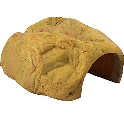 La La Pet® Reptile Hide Box Reptile Hideouts Large Resin Rock Gecko Hides and Caves Lizard Habitat Decor Small Animal Hideaway for Spiders Snake Frog Turtle Amphibians
