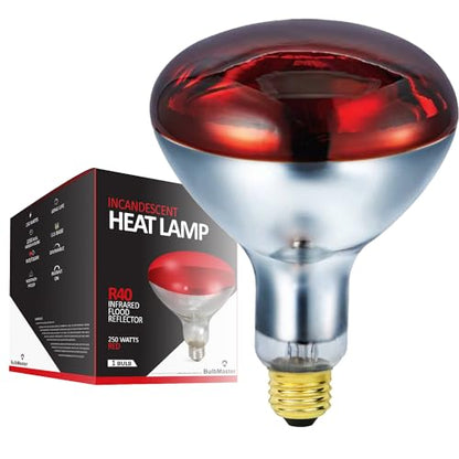 250 Watts R40 Red Heat lamp Light Bulbs Infrared Flood Reflector Incandescent Spotlight for Food Service, Brooder Bulb, Chicken, Pet, Bathroom, Light Therapy 250R40/HR Medium E26 Base 1 Pack - style: 250W/R40/RED/1PK