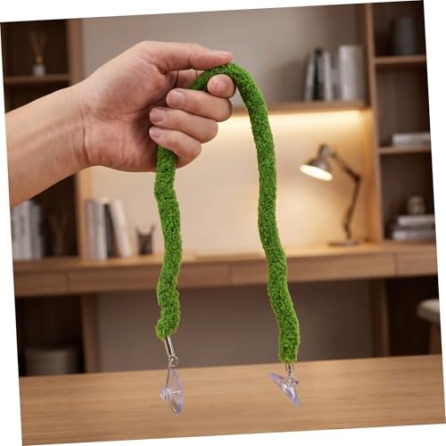 Reptile Climbing Rope and Terrarium Vine, 50cm Artificial Moss Swing for Lizard Habitat, Flexible Hanging Vine Accessory for Leopard Gecko and Reptile Tank