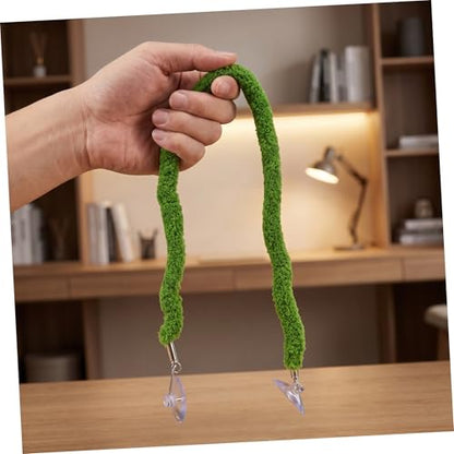 Reptile Climbing Rope and Terrarium Vine, 50cm Artificial Moss Swing for Lizard Habitat, Flexible Hanging Vine Accessory for Leopard Gecko and Reptile Tank