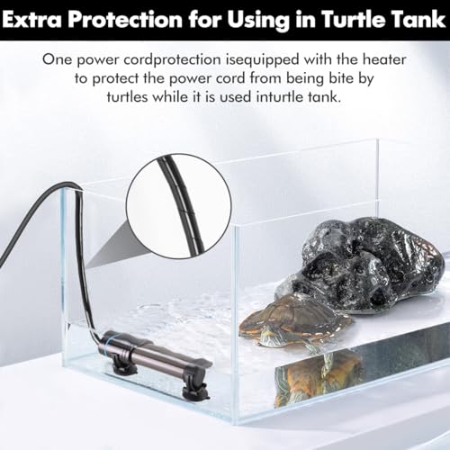 Orlushy Submersible Aquarium Heater, Fish Tank Heater with Free Thermometer for Freshwater and Saltwater Tank - size: R150