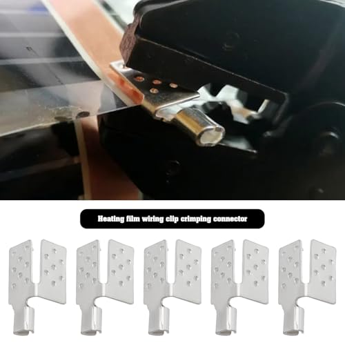 10pcs Crimp Connectors Mounting Clamps Infrared Heating Foil Crimp Press Flat Connector Clamps for Installing Infrared Carbon Heating Foil Heating Fabric