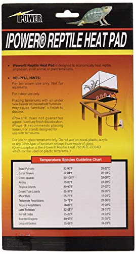 iPower 6 by 8-Inch 8W Reptile Heat Mat, LCD Digital Aquarium Thermometer, Under Tank Warmer Terrarium Heat Pad for Turtles Lizards Frogs and Other Small Animals, Multi Sizes - size: 6" x 8"