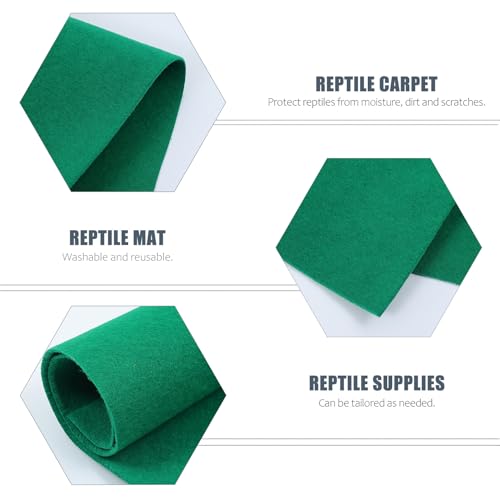 Toyvian Reptile Carpet Liner Mat Waterproof Absorbent Tortoise Box Pad 120x60cm Green Reptile Terrarium Bedding Suitable for Lizards and Turtles