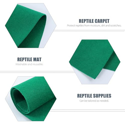 Toyvian Reptile Carpet Liner Mat Waterproof Absorbent Tortoise Box Pad 120x60cm Green Reptile Terrarium Bedding Suitable for Lizards and Turtles