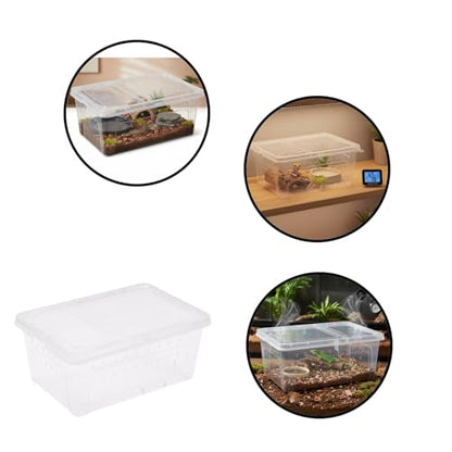 Reptile Terrarium with Ventilation for Small Animal Housing and Habitat - size: 27.5x19x12 cm
