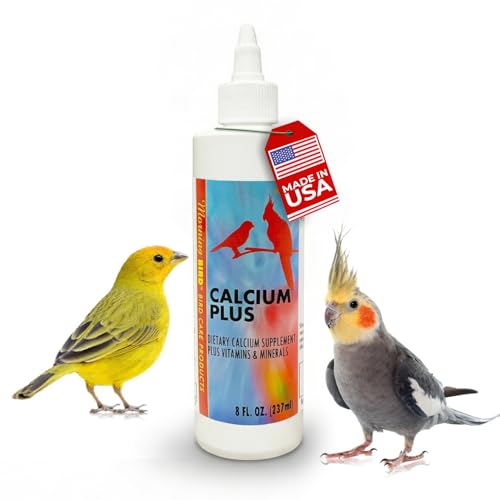 Morning Bird Calcium Plus Liquid for Birds – Calcium Supplement with Vitamins and Minerals for Strong Eggshells, Healthy Bones - Support Growth, Breeding, and Wellness for All Birds 8 Fl Oz - size: 8 Fl Oz
