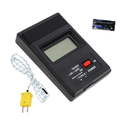 K-Type Digital Thermometer with Thermocouple Probe Wire, -50°C to 1300°C Measurement Range, LCD Backlight LCD Thermometer