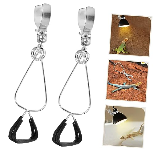 balacoo 4sets Adjustable Clamp Lamp Stand for Reptiles Heat Lamp Fixture Easy to Install and Use 2pcs*4