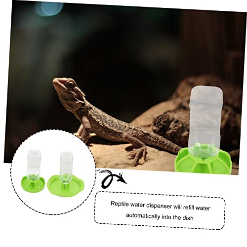 POPETPOP 2-Pack Reptile Water Food Feeders Fence Plastic Turtle Lizard Drinking Bowls Crawling PET Supplies