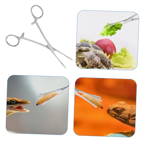 POPETPOP Stainless Steel Reptile Feeding Tongs Durable Long Handle Tweezers for Lizards Snakes Aquarium Use Grip Feeding Tool for Terrariums