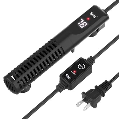 hygger Ceramic Submersible Aquarium Heater, New Explosion-Proof Fish Tank Water Heater with External Temp Controller Auto Thermostat Heater for Saltwater Freshwater (100W for 5~20 Gallon) - size: 100W for 5~20 gallon