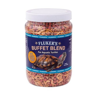 Fluker's Flukers 70131 Buffet Blend Aquatic Formula Turtle Food, 12oz - size: 12 Ounce (Pack of 1)