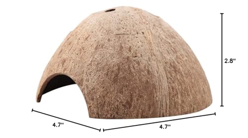 Yosoo Reptile House Hiding Cave Coconut Shell Turtle Aquarium Hide Decor