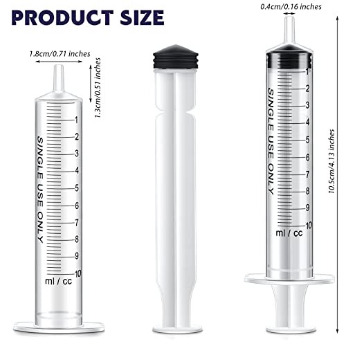 Xuhal 200 Pcs 10 ml/cc Plastic Liquid Measuring Syringes No Needle Clear Small Syringes for Oral, Scientific Labs Measuring Liquids, Feeding Pets, Epoxy Resin, Watering Plants, Oil or Glue Applicator