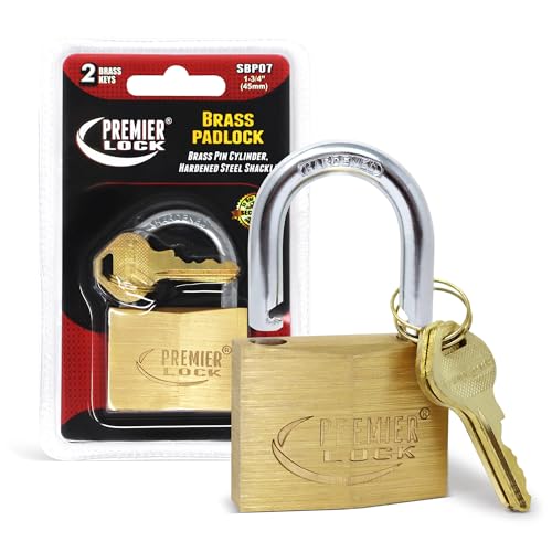 Premier Lock SBP07 Solid Brass Padlocks, 1-3/4-Inch, 1-Pack - size: 1-3/4-Inch, 1-Pack