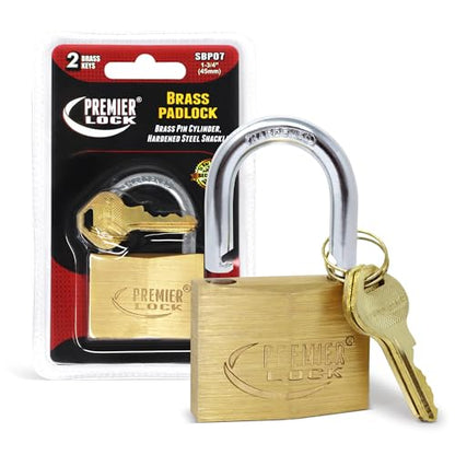 Premier Lock SBP07 Solid Brass Padlocks, 1-3/4-Inch, 1-Pack - size: 1-3/4-Inch, 1-Pack