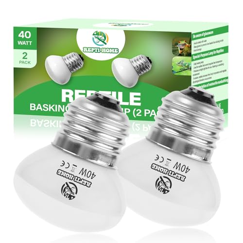 Reptile Heat Lamp Bulbs, UVA Reptile Heat Bulb 2 Pack, 40 Watt Heat Light Bulbs, Daylight Basking Spot Light for Lizard, Bearded Dragon, Snake, Gecko - color: 40*2