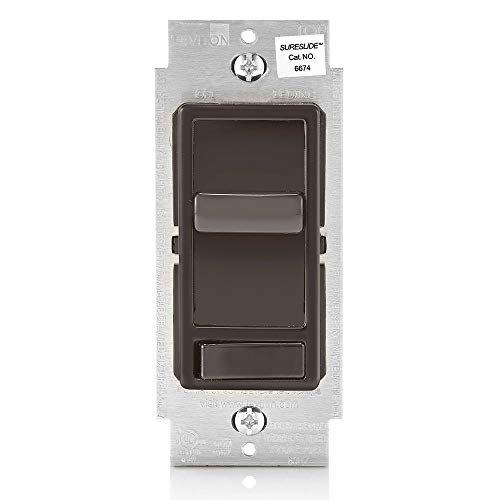 Leviton SureSlide Dimmer Switch for Dimmable LED, Halogen and Incandescent Bulbs, 6674-P0B, Brown - color: Brown
