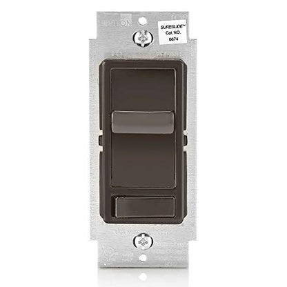 Leviton SureSlide Dimmer Switch for Dimmable LED, Halogen and Incandescent Bulbs, 6674-P0B, Brown - color: Brown