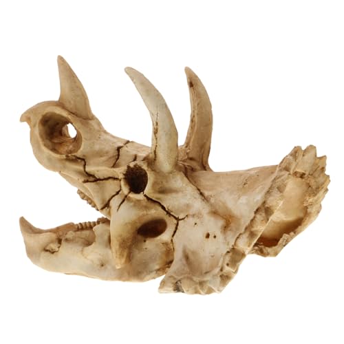 Dinosaur Skull Aquarium Decoration Resin Fish Tank Hideout for Reptiles Turtles and Aquatic Pets Unique Habitat Ornament for Decor