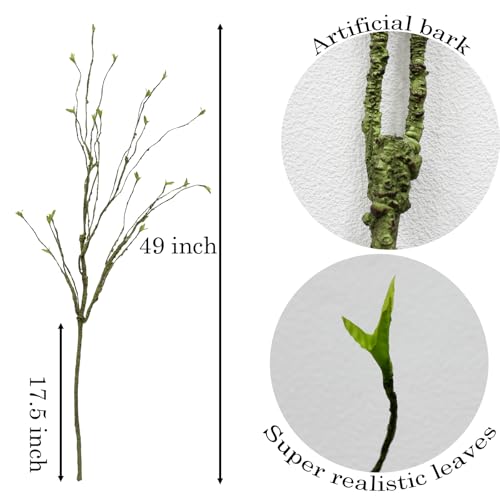 3pcs 49 inch Artificial Evergreen Vine Branches for Decoration Wall Tree Artificial Hanging Leaf Plant Indoor and Outdoor Decorative Fake Plants (Dark Green)
