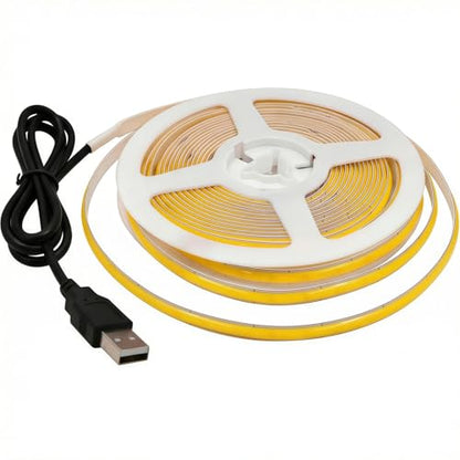 Ultra-Narrow 3mm USB COB LED Strip Lights Self-Adhesive, for Kitchen Cabinets, Bedroom, Gaming Desk (4000k Natural White, 5ft) - color: 4000k Natural White, size: 5ft