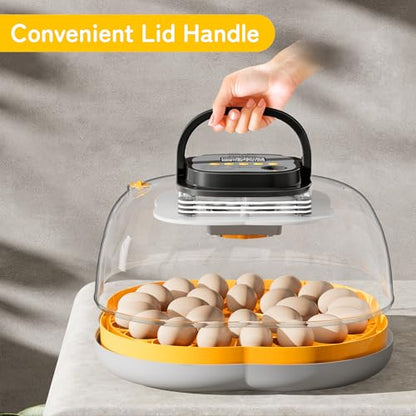 25 Egg Incubators for Hatching Eggs, Spacious Interior with Protective Wall, Top Handle, Automatic Egg Turning, Smart Lockdown Mode, Incubation Day, Auto Water Refill, for Chicken, Quail & Duck Eggs - size: 25 Eggs