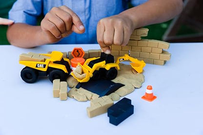 CAT Construction Toys, Dig N' Build Dirt Playset with 10 Oz of Compound, 2 Little Machine Vehicles, Ages 3+ - style: Dirt