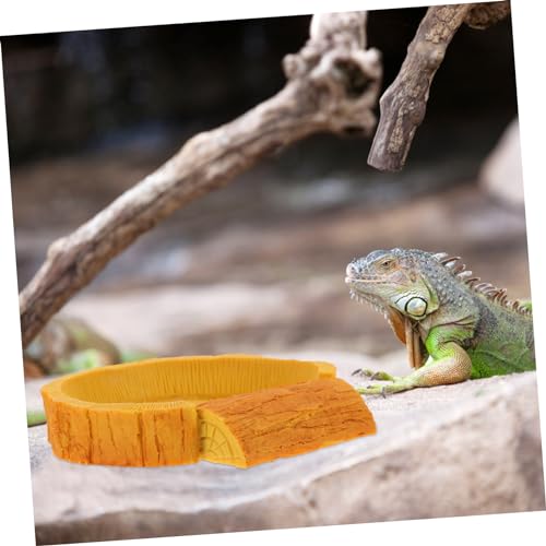 HANABASS Reptile Water Bowl and Food Basin for Tortoise Lizard Non- Design Stable Structure for Feeding and Drinking for Terrarium Decor and Reptile Care