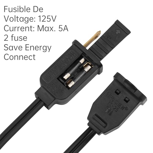 RTNLIT Lamp Dimmer Plug Switch Extension Cord for Dimmable Indoor Outdoor String Lights Halogen Incandescent (6Ft, Black)