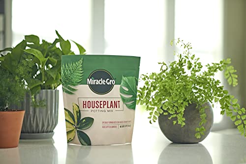 Miracle-Gro Houseplant Potting Mix, 4 qt. (2-Pack) | Fertilized Indoor Plant Soil for Containers, Designed to be Less Prone to Gnats - size: 2 Pack, style: Houseplant