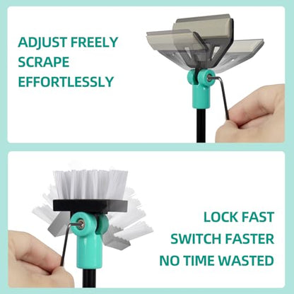 UPETTOOLS Aquarium Algae Scraper, Stainless Steel Glass Cleaner | 5 Stainless Blades, Adjustable Head, Safe for Glass, Ergonomic Handle, 19.7"