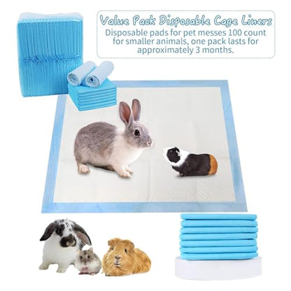 Hamiledyi 30 PCS Rabbit Pee Pads Super Absorbent Pet Toilet/Potty Training Pad Disposable Cage Liners Leak-Proof for Puppy Guinea Pigs Hedgehog Hamsters Chinchillas and Other Small Animals - size: 30 PCS