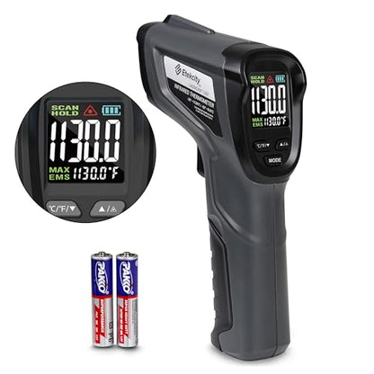 Etekcity Temperature Gun Infrared Thermometer -58°F 1130°F, Digital Laser Heat Gun with Adjustable Emissivity & Max Measure for Pizza Ovens, Griddles, Meat, Refrigerators, Engine, HVAC, Kitchen & Pool - color: Gray, style: Classic