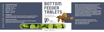 Plecoceramics Bottom Feeder Tablets Universal Fish Food for Aquarium Fish, Turtles, Goldfish, Catfish - Spirulina Protein Wafers (1.76 oz / 50 gr)