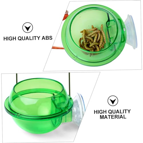 ULTECHNOVO 4pcs Reptile Feeding Bowl with Cup Escape Dish for Lizards Geckos Bearded Dragons Easy to Pet Water Food Dish for Reptiles - color: Green 4pcs