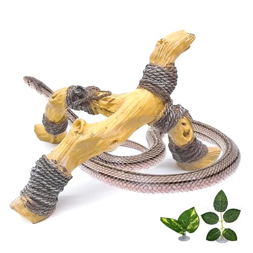 Tfwadmx Snake Climbing Branch, Reptile Climbing Decor Resin Reptile Climbing Wood Branches, Gecko Tank Branches Decor for Lizards, Tarantulas, Hermit Crab, Frogs - size: 7.3x6.1x4.7IN | Rack Branch