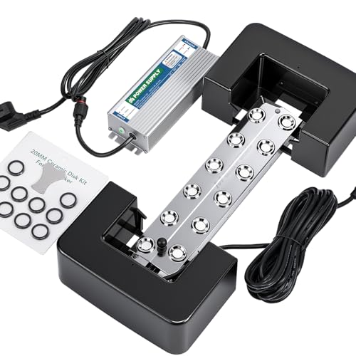 Mxmoonant Mist Maker 12 Head Ultrasonic Mister Pond Fogger 8400ml/H Humidifier w/400W Power Supply, Float, Replacement Discs for Water Fountain, Mushroom Plant Humidity, Halloween Decoration 110V