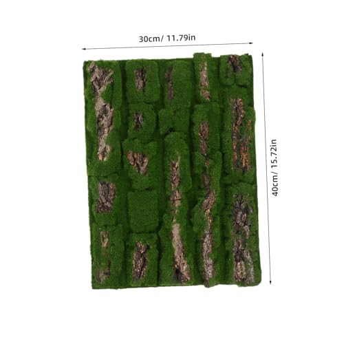 Healifty Simulated Moss Turf Outside Fake Moss Faux Terrarium Ornament Garden Landscape Decoration Fairy Garden Decor Reptile Bark Backdrop Artificial Mat Fake Bark Wooden Green