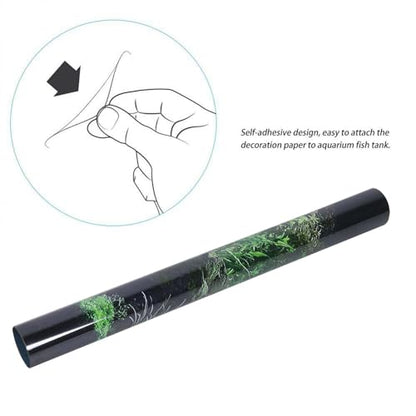 KANASI 3D Aquarium Poster, PVC Self Adhesive Underwater Seaweed Decorative Background Sticker for Reptile Terrarium Glass Jar Living Room Sofa TV Background Photo Wallpaper (122 * 46cm) - style: 122*46cm